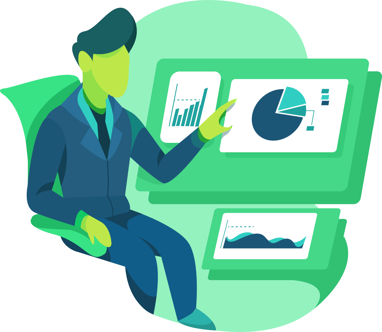 Interactive Analytics Dashboard Illustration Interactive Analytics Dashboard Illustration